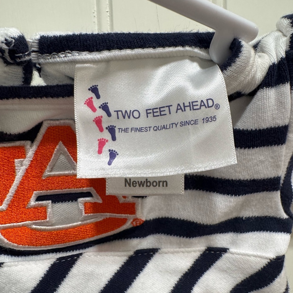 Auburn Navy and White Striped Dress - newborn - War Eagle! Two Feet Ahead - Picture 3 of 4